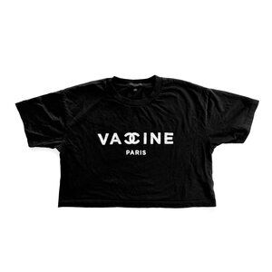 Vaccine Paris Black CC Crop Top Tee Large